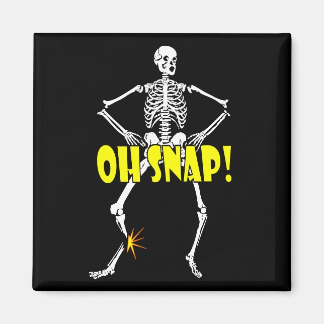 Åh Snap, Lusnyj Skeleton Halloween Magnet (Framsidan)