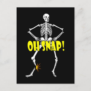 Åh Snap, Lusnyj Skeleton Halloween Vykort