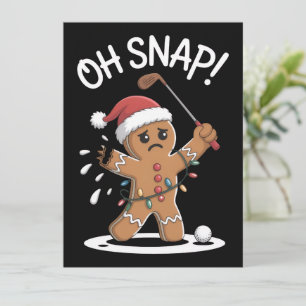 Åh Snap Pepparkaksgolfare Golf Jul Xmas Julkort
