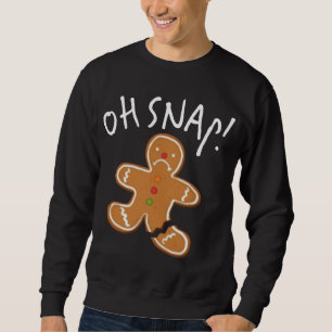 Åh, Snap! Pepparkaksgubbe Cookie Funny Broken Leg Lång Ärmad Tröja