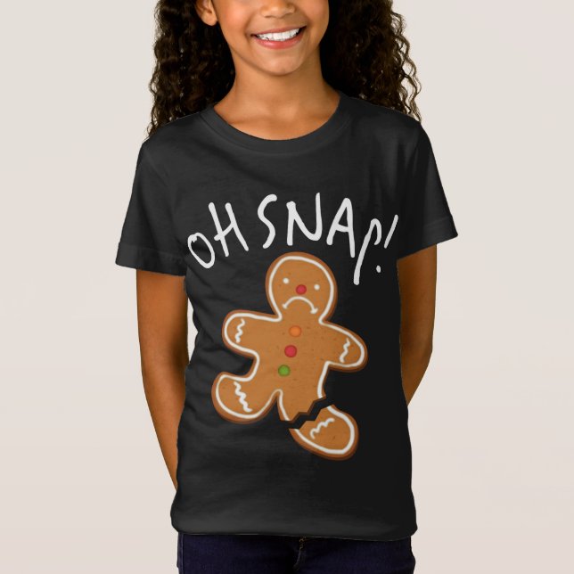 Åh, Snap! Pepparkaksgubbe Cookie Funny Broken Leg  T Shirt (Framsida)