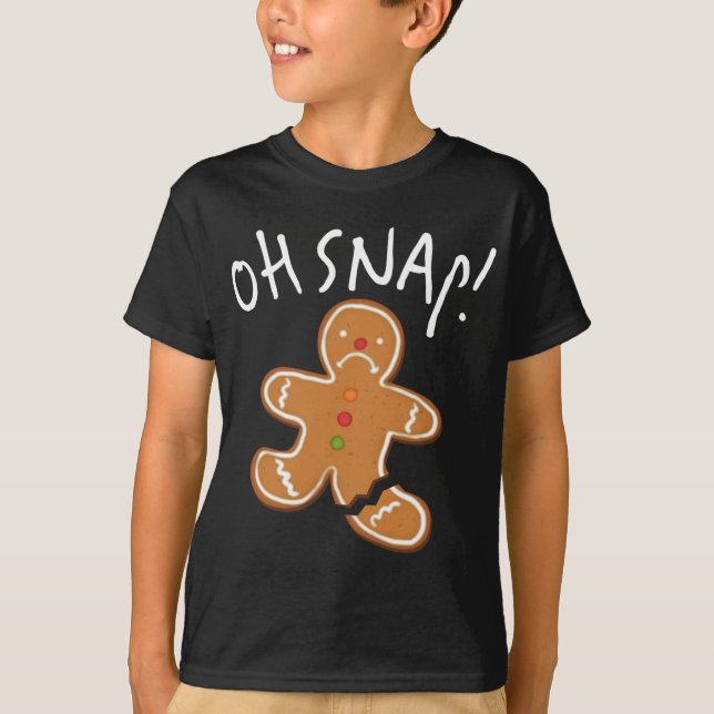 Åh, Snap! Pepparkaksgubbe Cookie Funny Broken Leg  T Shirt (Framsida)