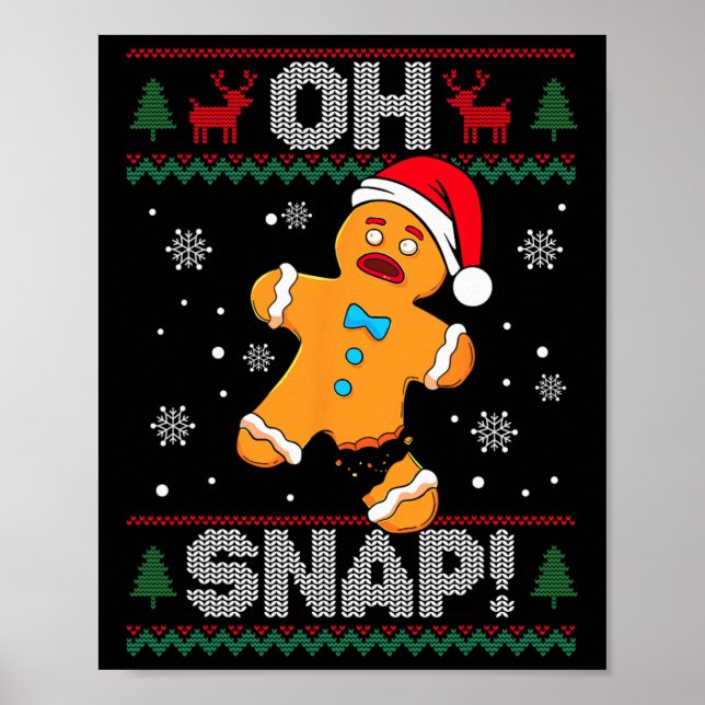Åh Snap Pepparkaksgubbe Cookie Julfnyj Ugl Poster (Framsidan)