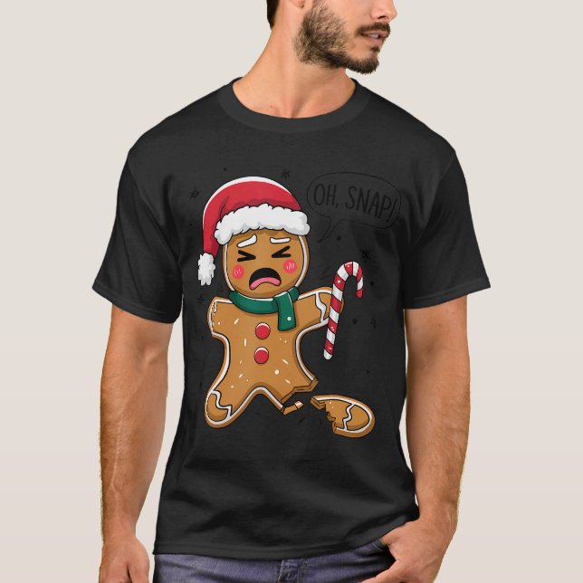 Åh Snap Pepparkaksgubbe Cute-jultomte Cookie T Shirt (Framsida)
