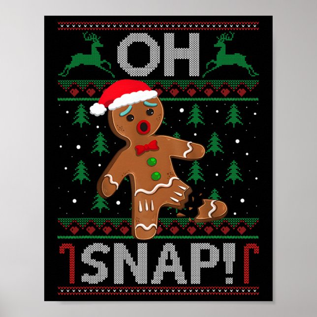Åh Snap Pepparkaksgubbe Julfusk Cookie Bak Poster (Framsidan)
