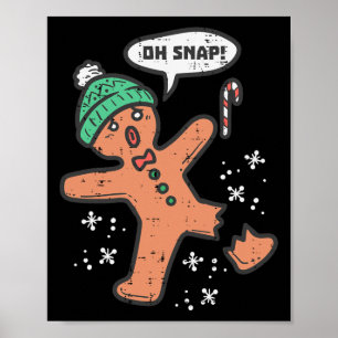 Åh Snap Pepparkaksgubbe Roligt jul Julafton Manar  Poster