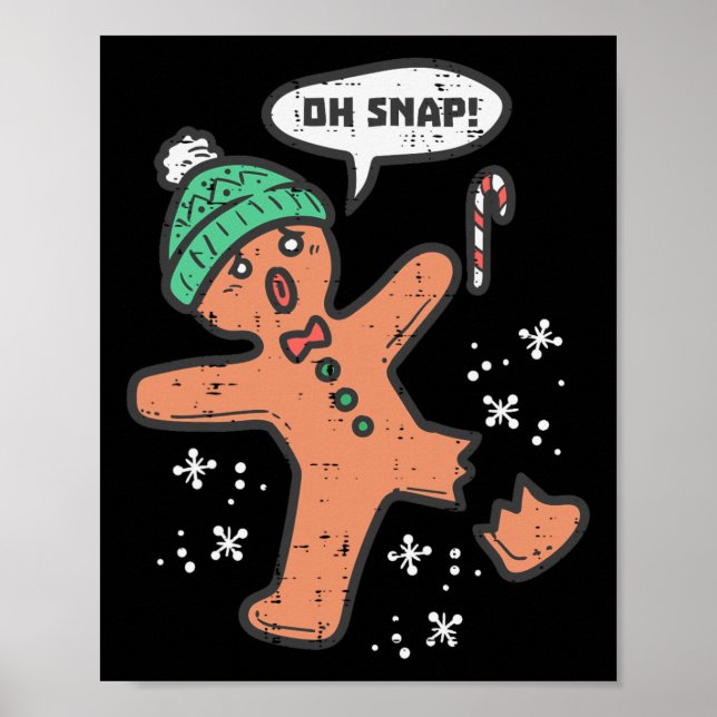 Åh Snap Pepparkaksgubbe Roligt jul Julafton Manar  Poster (Framsidan)