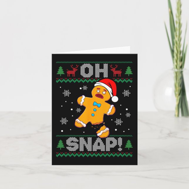 Åh Snap Pepparkaksgubbe-Roligten Cookie Ugly Kort (Framsida)