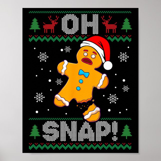 Åh Snap Pepparkaksgubbe-Roligten Cookie Ugly Poster (Framsidan)