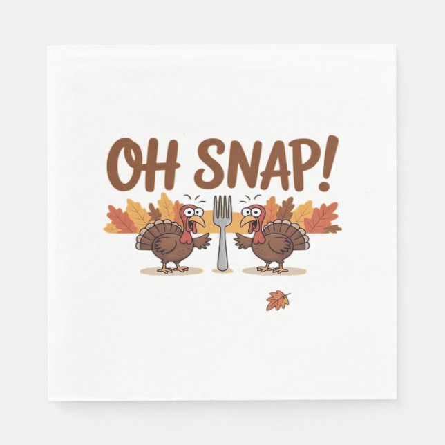 Åh, Snap Turkiet Day Lusnyj Natt Thanksgiving ES Pappersservett (Framsidan)