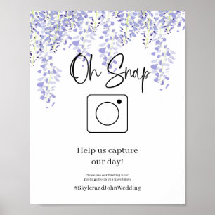 Åh Snapp Bröllops Hashtag Affisch Wisteria