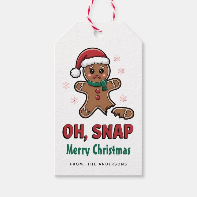 Åh Snapp Jul Gåsmannens Pepparkakor Presentmärke Presentetikett (Framsidan)
