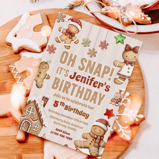 Åh Snapp Julgodis Pepparkaka Födelsedag Inbjudningar (Skapare uppladdad)