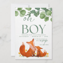 Åh, söt Safar blommigt Fox babydusch