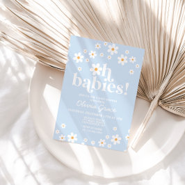 Åh Spädbarn! Daisy blek Blue Baby Shower Inbjudningar