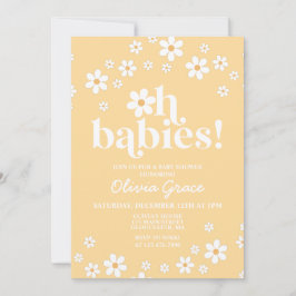 Åh Spädbarn! Daisy gult Baby Shower Inbjudningar