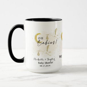 Åh Spädbarn! Neutralt Twin Storks Baby Shower Mugg