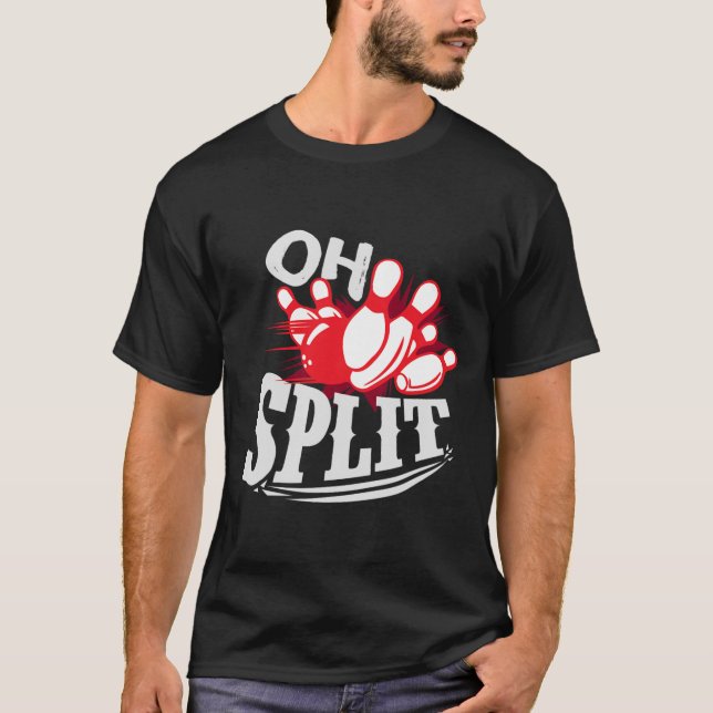 Åh Split! Funny Bowling League T Shirt (Framsida)
