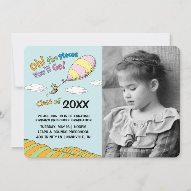 Åh, Ställen du går! Studenten meddelande Inbjudningar (Framsida)