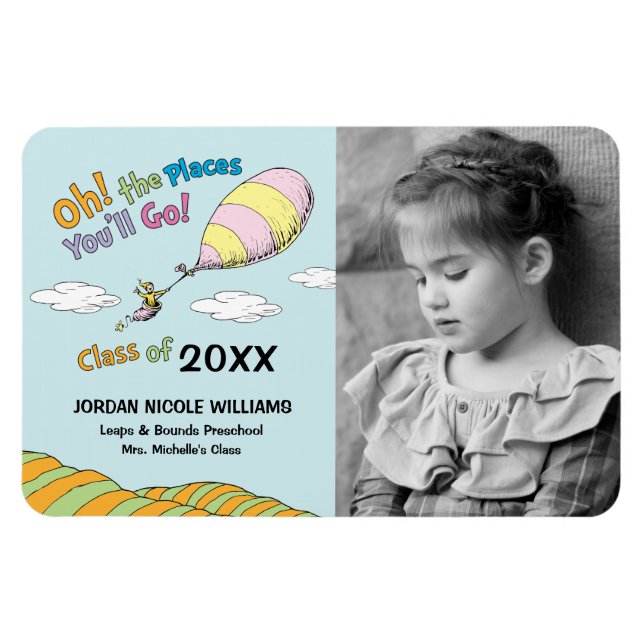 Åh, Ställen du går! Studenten meddelande Magnet (Horisontell)