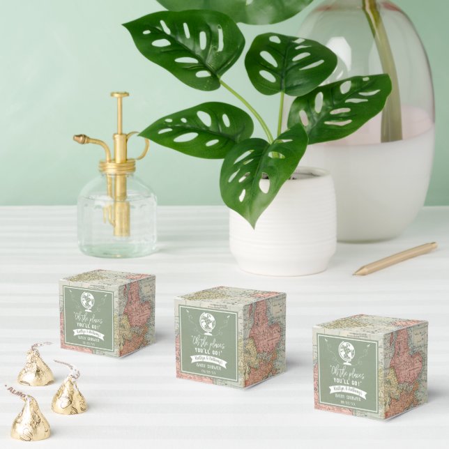 "Åh, Ställen du går!" Travel Karta Baby Shower Presentaskar (Multipel)