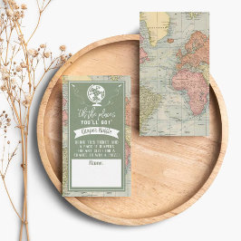 "Åh, Ställen du går!" Travel Karta Baby Shower Tilläggskort