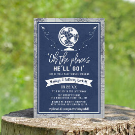 "Åh, Ställen han kommer att gå!" Travel Karta Baby Inbjudningar