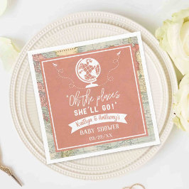 "Åh, Ställen hon kommer att gå!" Travel Karta Baby Pappersservett