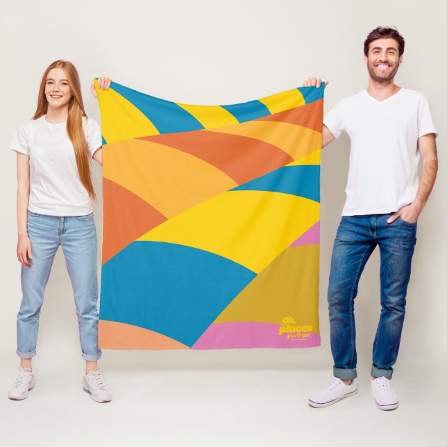 Åh, Stället du går! Färglöst ballong Rand Fleecefilt (På plats)