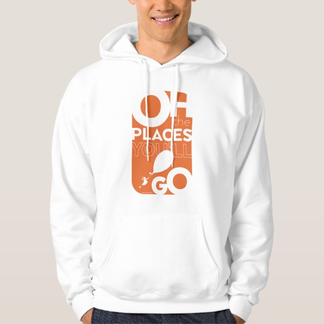 Åh, Stället du går! Orange-typografi Hoodie (Framsida)
