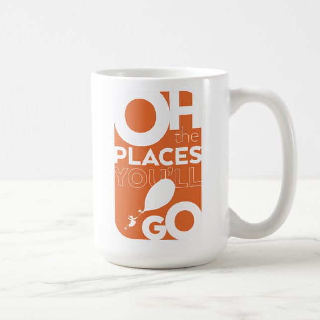 Åh, Stället du går! Orange-typografi Kaffemugg (Höger)