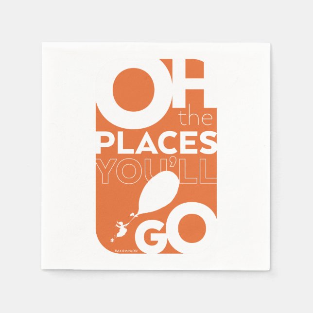Åh, Stället du går! Orange-typografi Pappersservett (Framsidan)