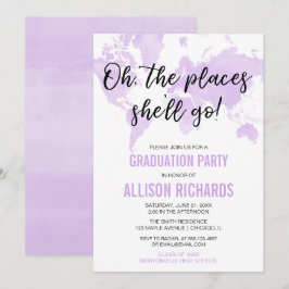 Åh, stället hon går på lila studentfest inbjudningar