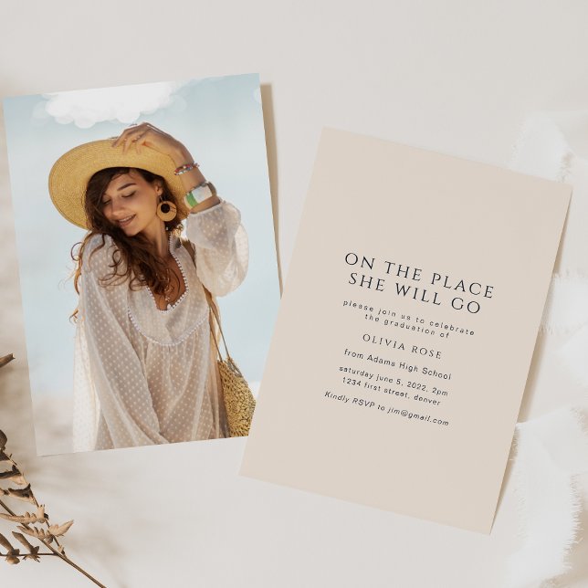 Åh, Stället hon kommer att gå på Grad Party-inbjud Inbjudningar (Skapare uppladdad)
