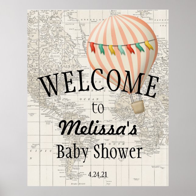 Åh, Stället hon ska gå på Balloon Välkomstskylt Poster (Framsidan)