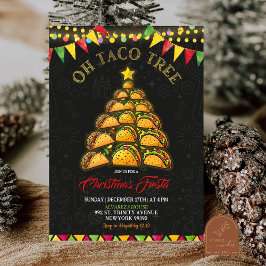 Åh Taco Tree Julfirande Mexikansk Fest Inbjudningar