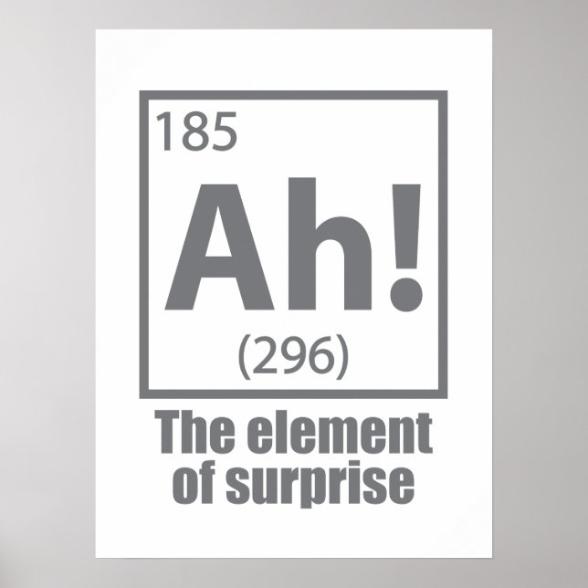 Ah! The Element of Surprise Funny Chemistry Joke Poster (Framsidan)