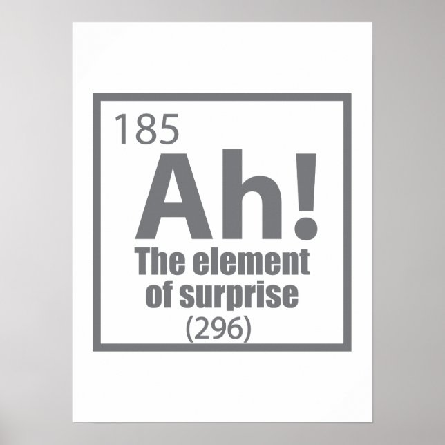 Ah! The Element of Surprise Funny Chemistry Joke Poster (Framsidan)