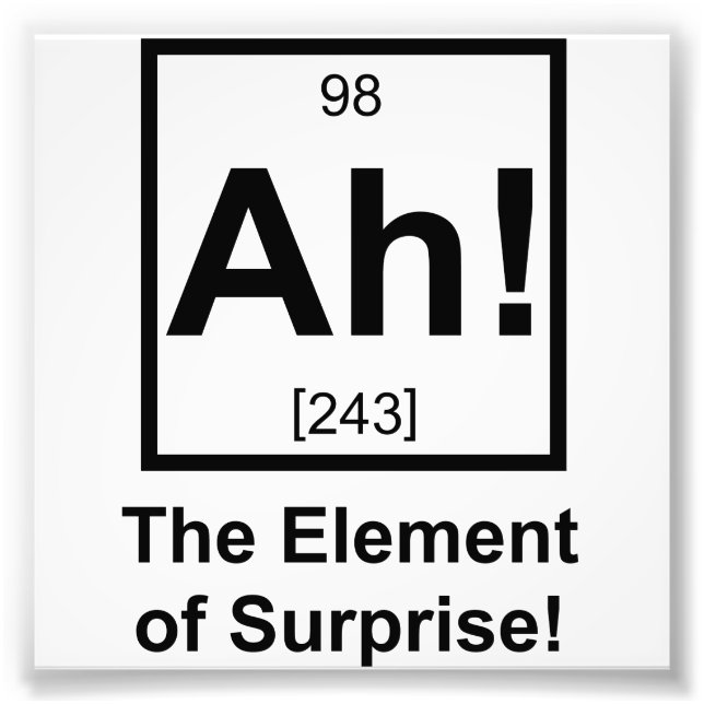 Ah the Inslag of Surprise Periodic Inslag Symbol Fototryck (Framsidan)