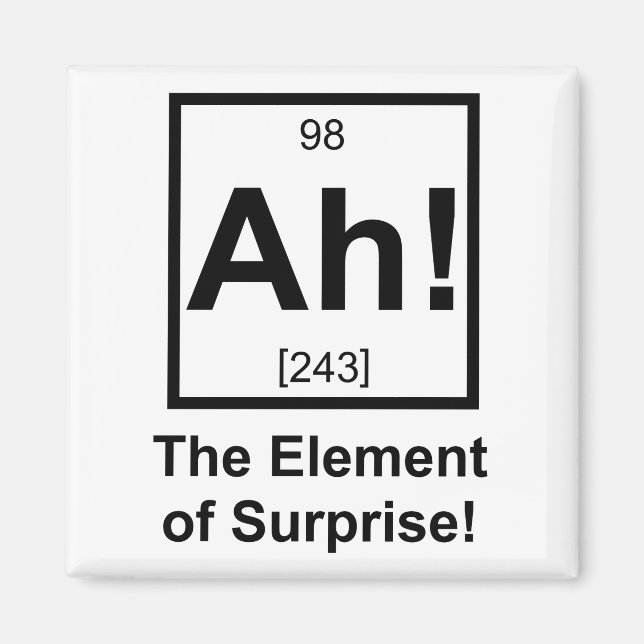 Ah the Inslag of Surprise Periodic Inslag Symbol Magnet (Framsidan)