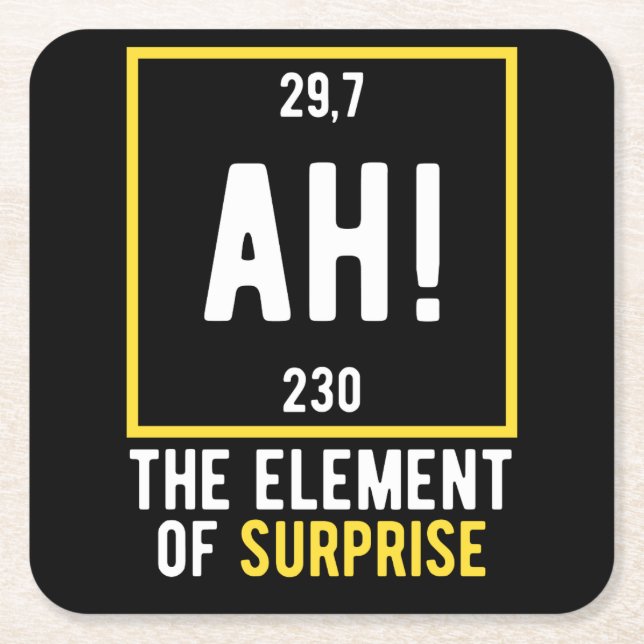 Ah the Inslag of Surprise Underlägg Papper Kvadrat (Framsidan)