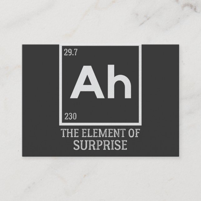 Ah the inslag of surprises visitkort (Framsida)