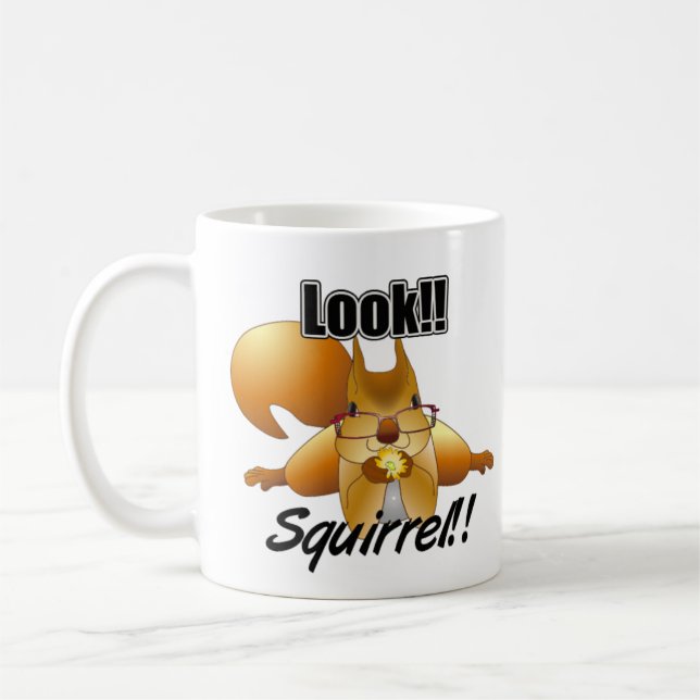 Åh, titta på ekorre ADHD Squirrel Kaffemugg (Vänster)