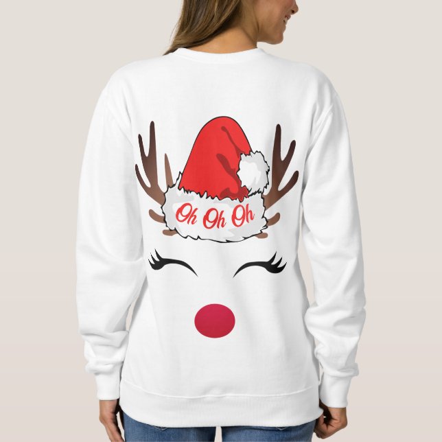 Åh, ugly White Reindeer jul T Shirt (Baksida)