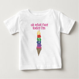 Åh vad kul idag är jag 1 födelsedagsglass t shirt