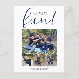 Åh vad roligt 5 Foto Collage Marinblå Jul Helg Vykort
