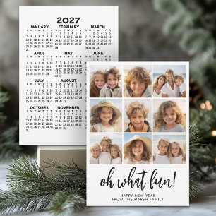 Åh vad roligt - 9 Foto - 2027 Kalender Julkort