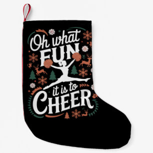 Åh vad roligt det är att heja ful julstödcheerlead liten julstrumpa