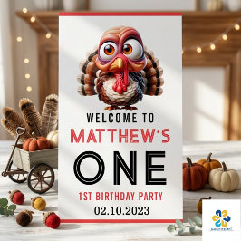 Åh vad roligt Karikatyrer Kalkon 1-årsdag Poster