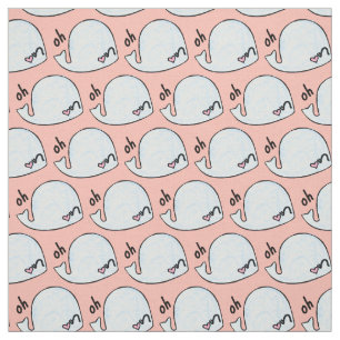 Åh val, ordlekare kawaii-vattenfärg av varvet tyg